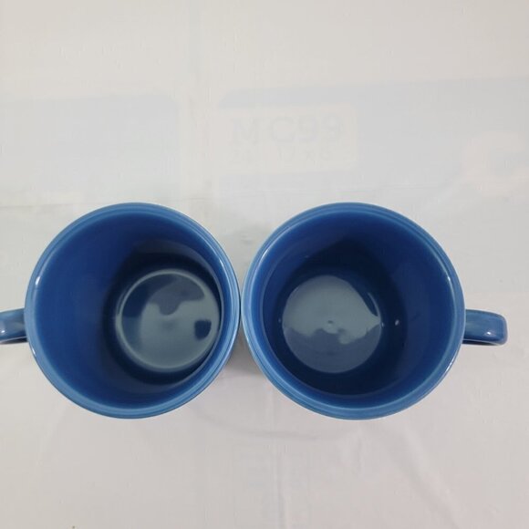 Homer Laughlin Fiesta USA Pottery Blue Ring Handle Coffee Tea Mugs – Set of 2 - Picture 13 of 16